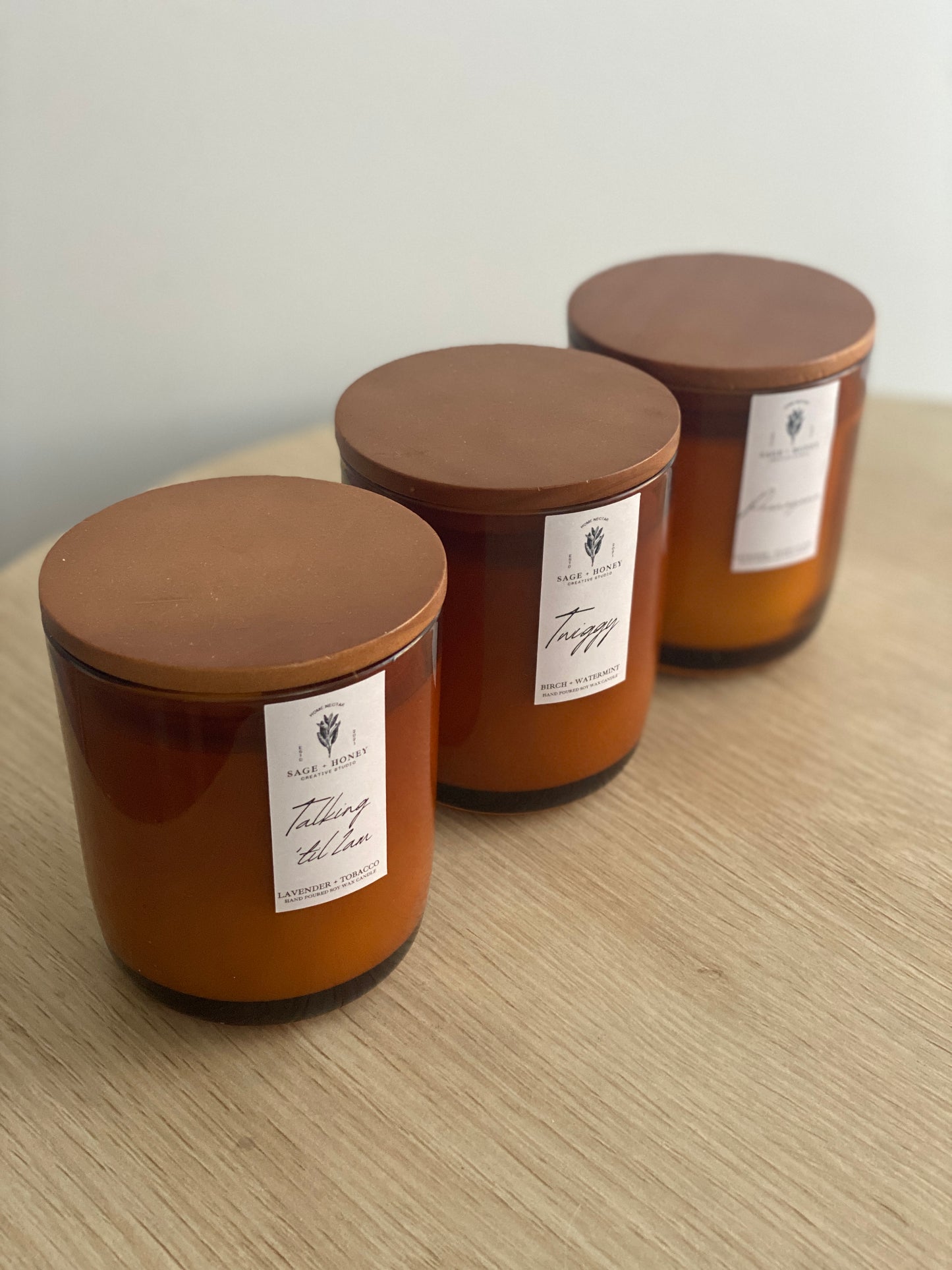 Amber Candle 'Tasting' Trio - Choose your own scents