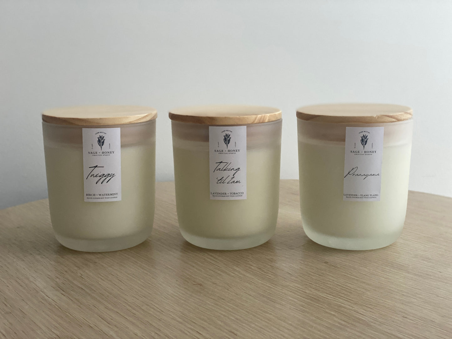 Frosted Candle 'Tasting' Trio - Choose your own scents