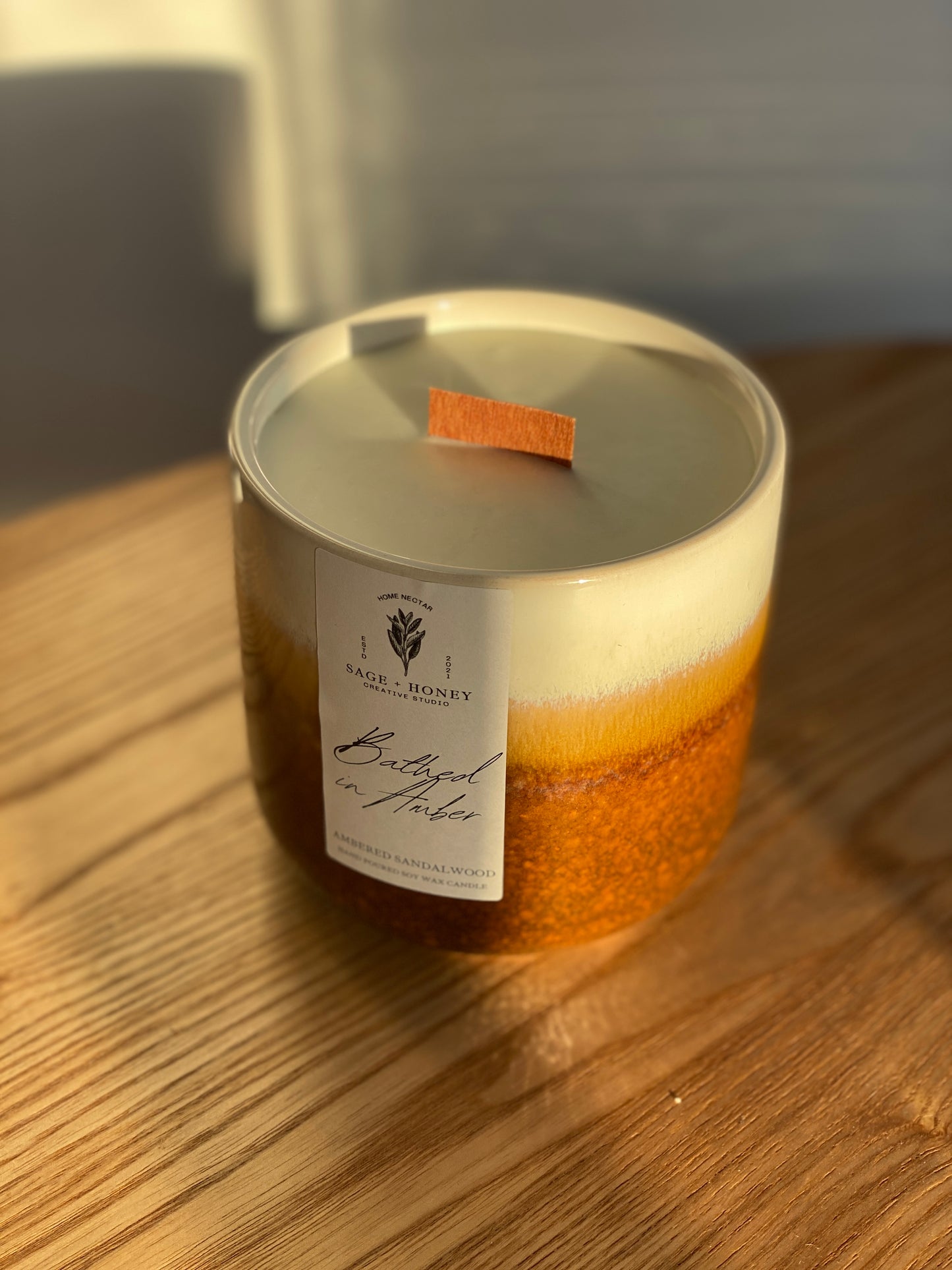 Desert Sands Ceramic Jar Candle w/ Wooden Wick
