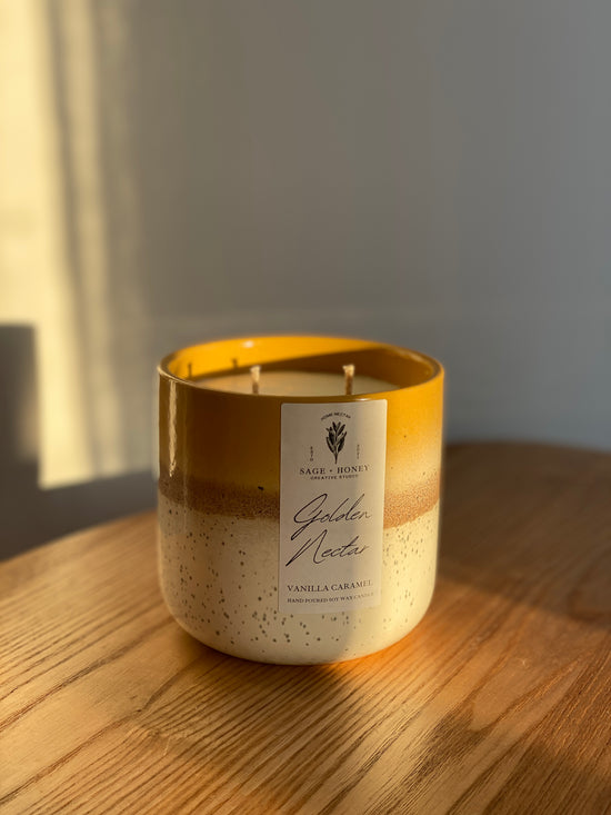 Lemon & Cream Ceramic Jar Candle